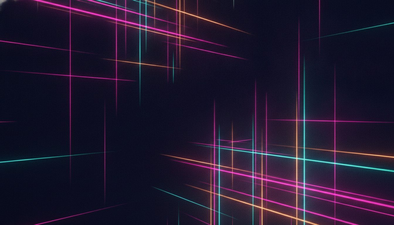 Editorial illustration: Abstract composition of overlapping ledger lines and light