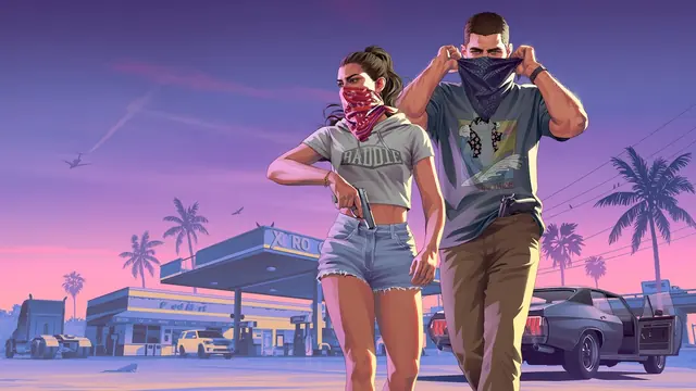 Official artwork of Jason and Lucia after a robbery