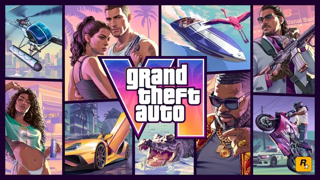 Official Grand Theft Auto VI cover artwork collage